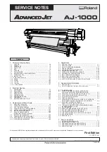 Roland Advanced Jet AJ-1000 Service Notes предпросмотр