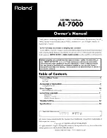 Предварительный просмотр 1 страницы Roland AE-7000 Owner'S Manual