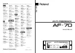 Preview for 1 page of Roland AF-70 Owenrs Manual