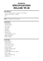 Preview for 1 page of Roland Aoutique TR-09 Specifications