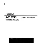 Roland AR-100 Owner'S Manual preview