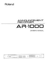 Preview for 1 page of Roland AR-1000 Owner'S Manual