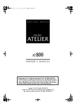 Roland AT800 Music Atelier Owner'S Manual preview