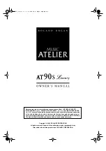 Preview for 2 page of Roland Atelier AT-90SL Owner'S Manual