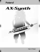 Roland AX-Synth Owner'S Manual preview