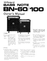 Preview for 2 page of Roland Bass Note BN-60 Owner'S Manual