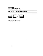 Preview for 1 page of Roland BC-13 Owner'S Manual