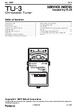 Предварительный просмотр 1 страницы Roland BOSS Chromatic Tuner TU-3 Service Notes