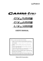 Preview for 1 page of Roland Camm-1 Pro GX-300 User Manual