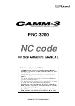 Preview for 1 page of Roland CAMM-3 PNC-3200 Programmer'S Manual