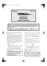 Roland Complete Orchestra SRX-06 Owner'S Manual preview