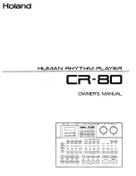 Preview for 1 page of Roland CR-80 Owner'S Manual