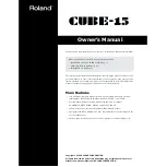 Preview for 1 page of Roland CUBE-15 Owner'S Manual