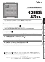 Preview for 3 page of Roland CUBE 15XL Owner'S Manual