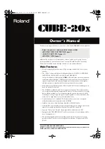 Roland CUBE-20x Owner'S Manual preview