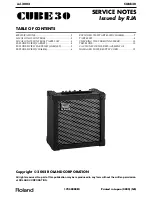 Preview for 1 page of Roland CUBE 30 Service Notes