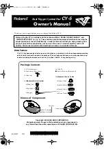 Roland CY-5 Owner'S Manual preview