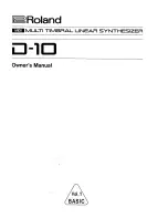 Preview for 3 page of Roland D-10 Owner'S Manual