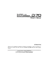 Preview for 3 page of Roland D-70 Owner'S Manual