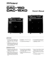 Preview for 1 page of Roland DAC-15D Owner'S Manual