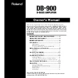 Preview for 1 page of Roland DB-900 Owner'S Manual