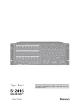 Preview for 1 page of Roland Digital Snake S-2416 Owner'S Manual