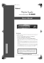 Preview for 1 page of Roland DIGITAL SNAKE S-4000D Owner'S Manual