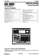 Roland DR-880 Service Notes preview