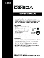 Roland DS-30A Owner'S Manual preview