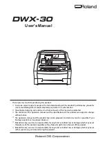 Roland DWX-30 User Manual preview