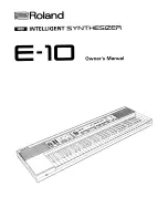 Roland E-10 Owner'S Manual preview