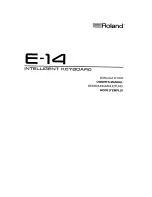 Preview for 5 page of Roland E-14 Owner'S Manual