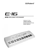 Roland E-16 Owner'S Manual preview