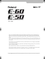 Предварительный просмотр 3 страницы Roland E-50, E-60 Owner'S Manual