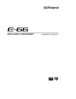 Preview for 5 page of Roland E-66 Owner'S Manual