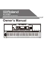 Preview for 1 page of Roland E-X30 Owner'S Manual