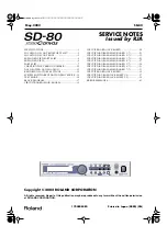 Roland Edirol StudioCanvas SD-80 Service Notes preview