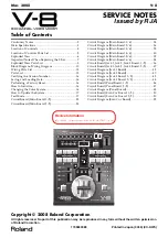 Roland Edirol V-8 Service Notes preview