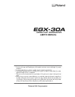 Preview for 1 page of Roland EGX-30A User Manual