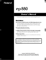 Preview for 3 page of Roland EP-880 Owner'S Manual