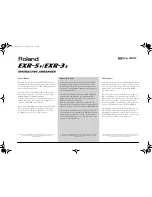 Roland EXR-3S Owner'S Manual preview