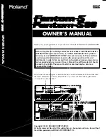 Roland Fantom-S Owner'S Manual preview