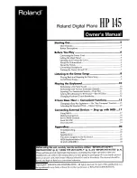 Roland HP 145 Owner'S Manual предпросмотр