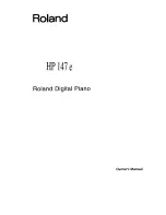 Roland HP 147 e Owner'S Manual preview