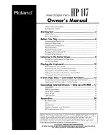 Предварительный просмотр 1 страницы Roland HP 147 Owner'S Manual