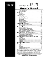 Preview for 1 page of Roland HP 147R Owner'S Manual