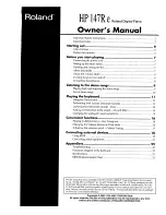 Preview for 3 page of Roland HP-147Re Owner'S Manual