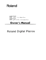 Preview for 1 page of Roland HP 237 Le Owner'S Manual