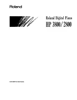 Roland HP 2800 Owner'S Manual preview