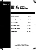 Roland HP107e Owner'S Manual preview